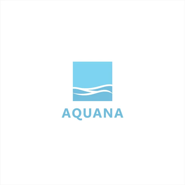 Aqua Square design logo águas calmas —  Vetores de Stock
