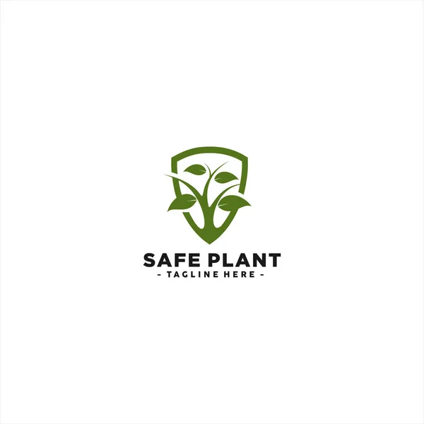 护盾和植物标志设计 — 图库矢量图片