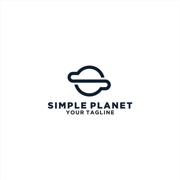 Semplice pianeta logo design ispirazione — Vettoriale Stock