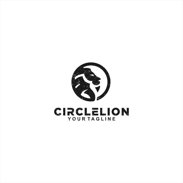 Círculo León Logo Diseño Inspiración — Vector de stock