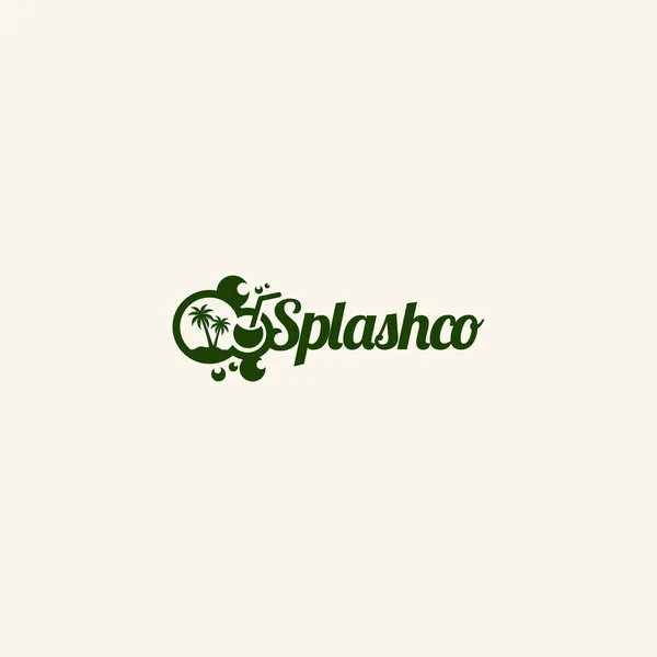 Coconut Splash logo design idé — Stock vektor