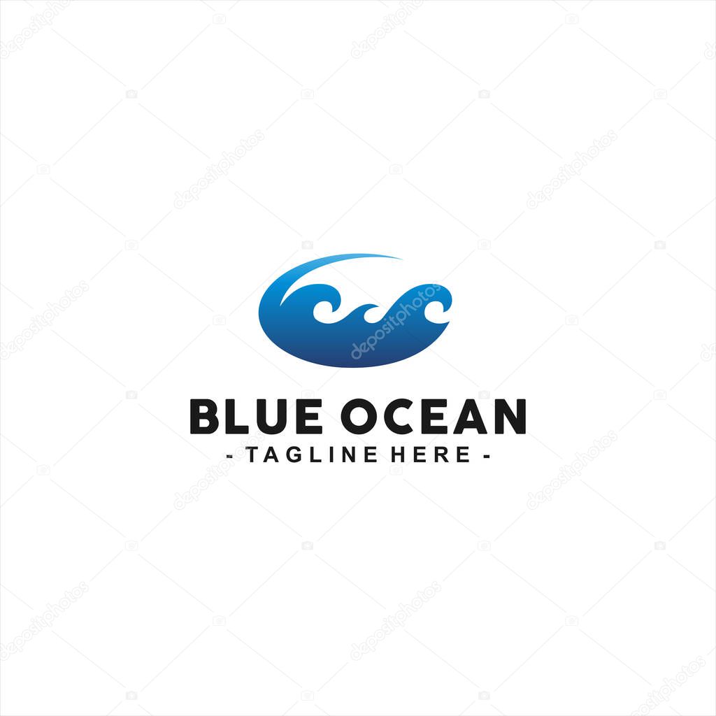 Modern wave for water sport Logo