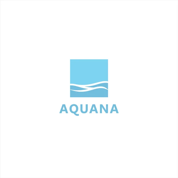 Aqua Square Calm Waters Diseño de Logo — Vector de stock