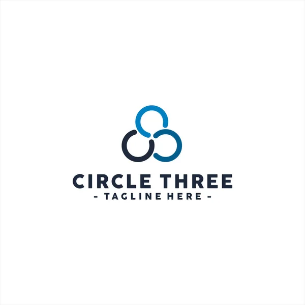 Cercle trois logo design inspiration — Image vectorielle