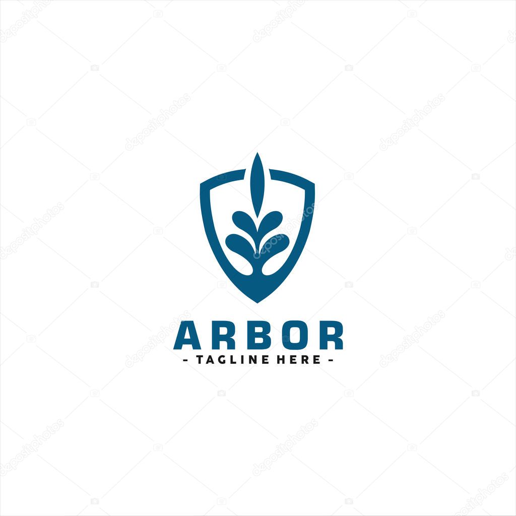 Shield Arbor Plant Logo Design