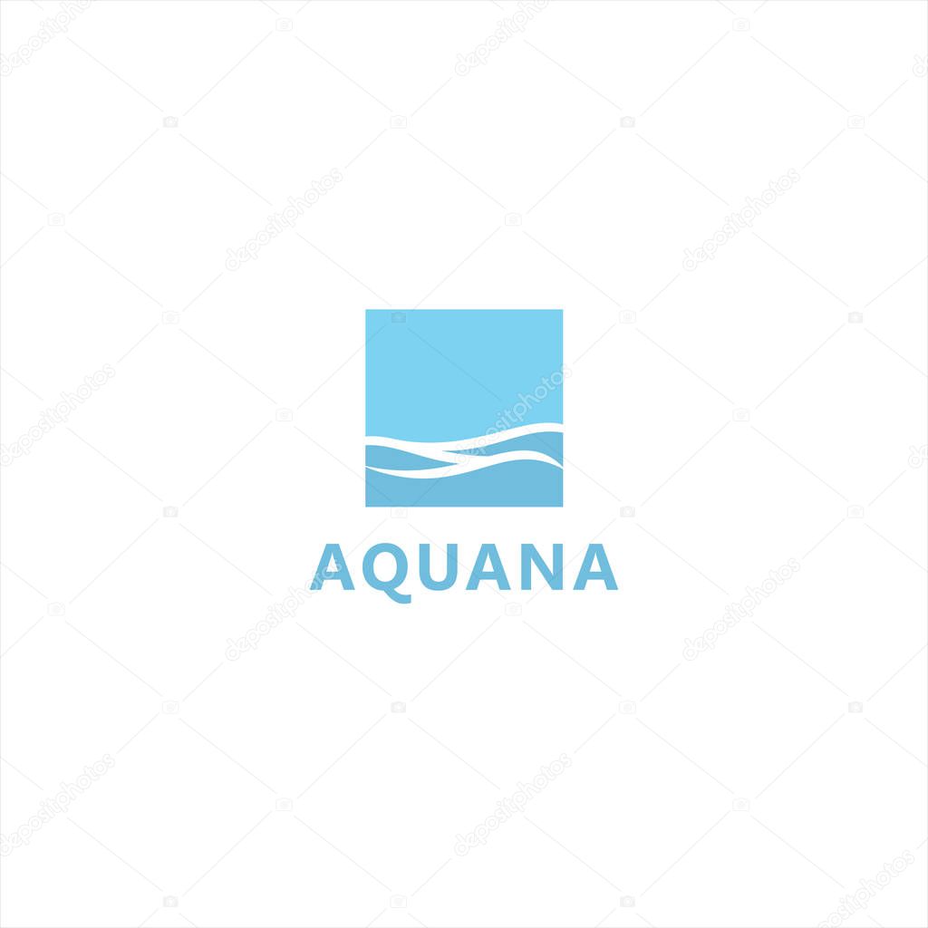 Aqua Square Calm Waters Logo Design
