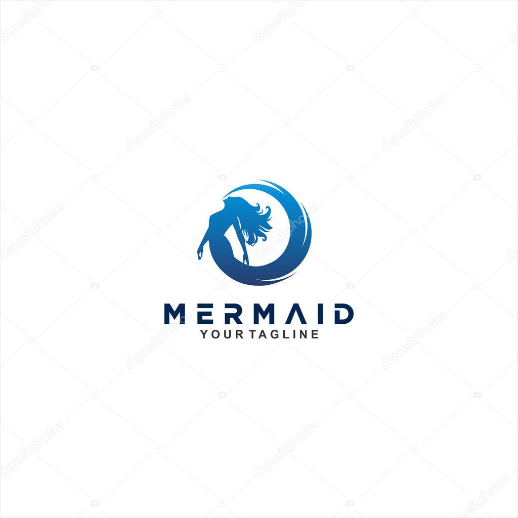 Blue mermaid logo design