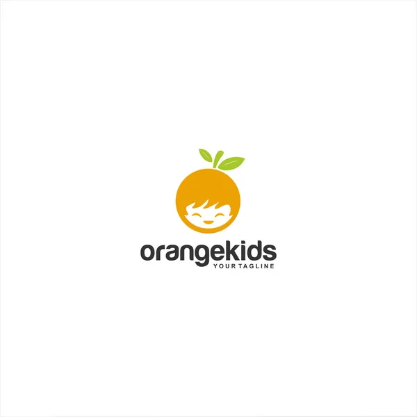 Orange Kid design de modelo de logotipo — Vetor de Stock