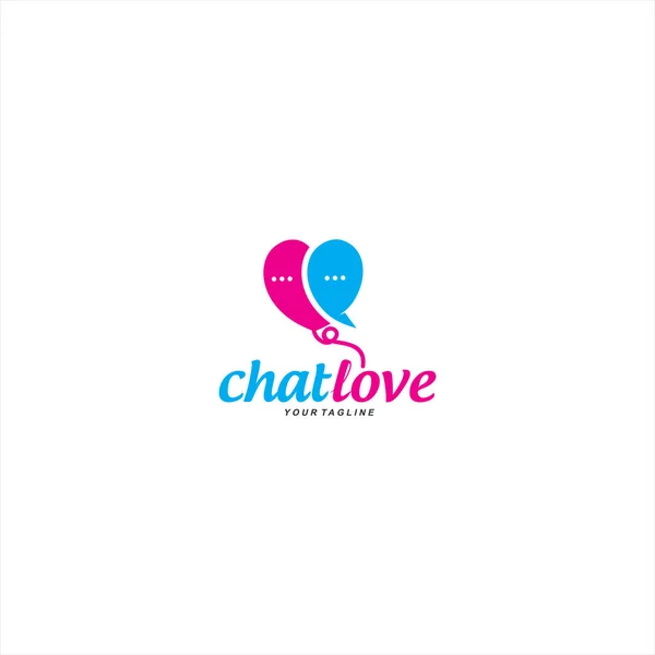 Chat liefde logo template ontwerp — Stockvector
