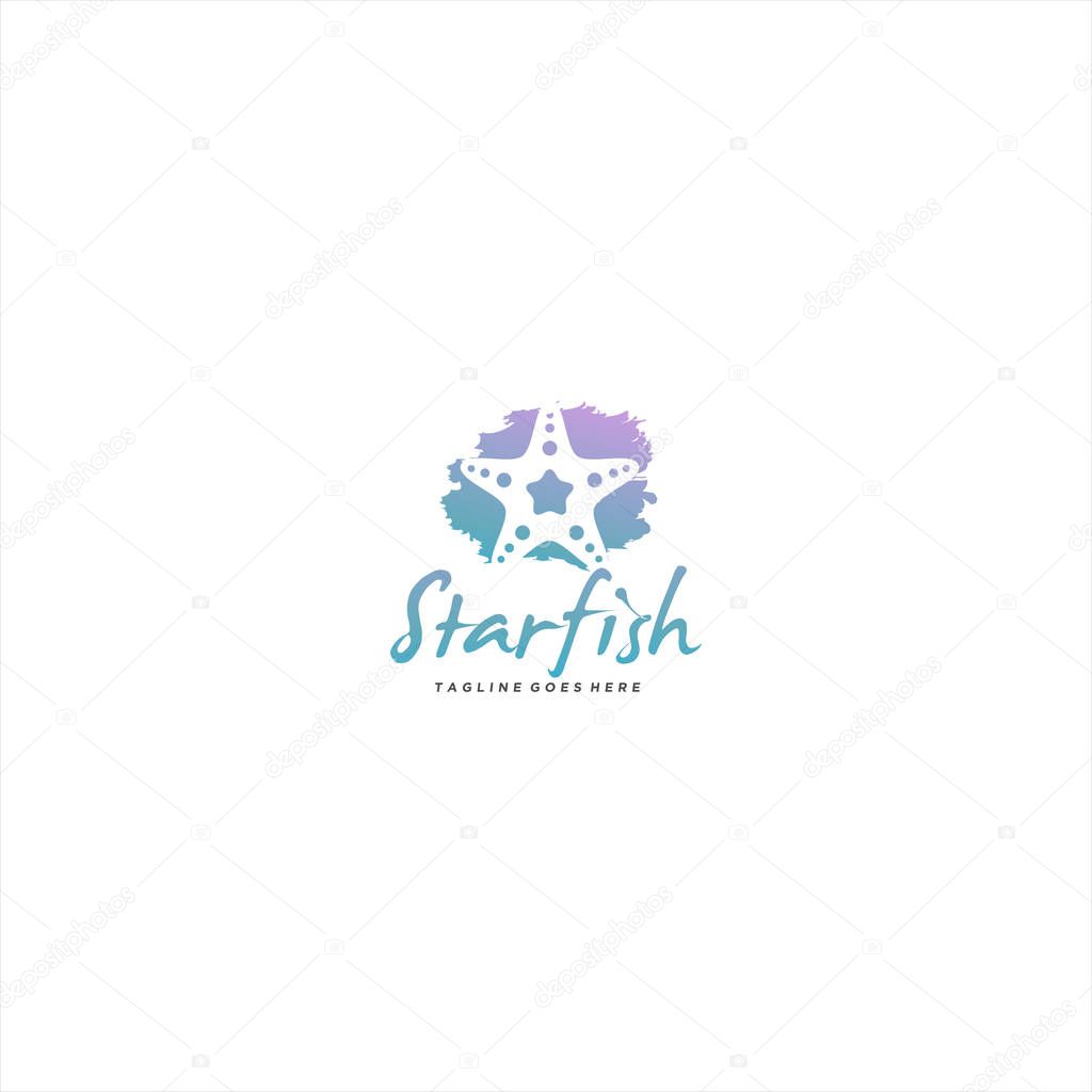Starfish logo template design colorful