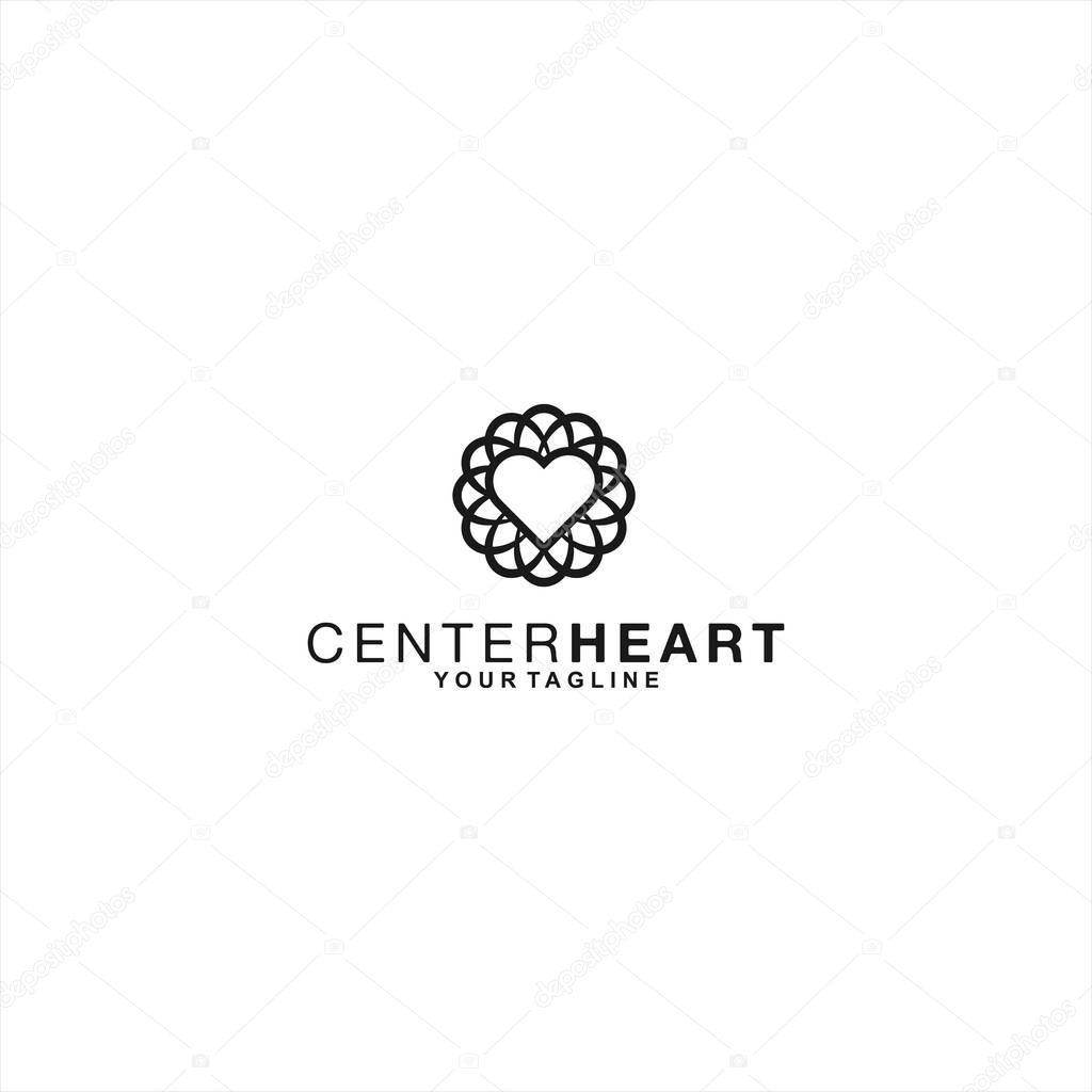 Heart logo template design concept