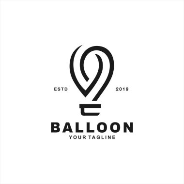 Siyah ve Beyaz Balon logo tasarımı