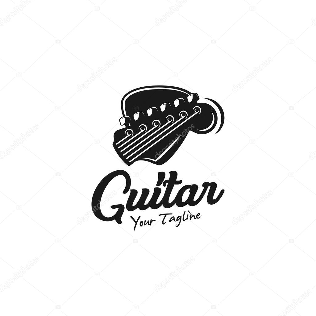 Black and White Logo Guitar