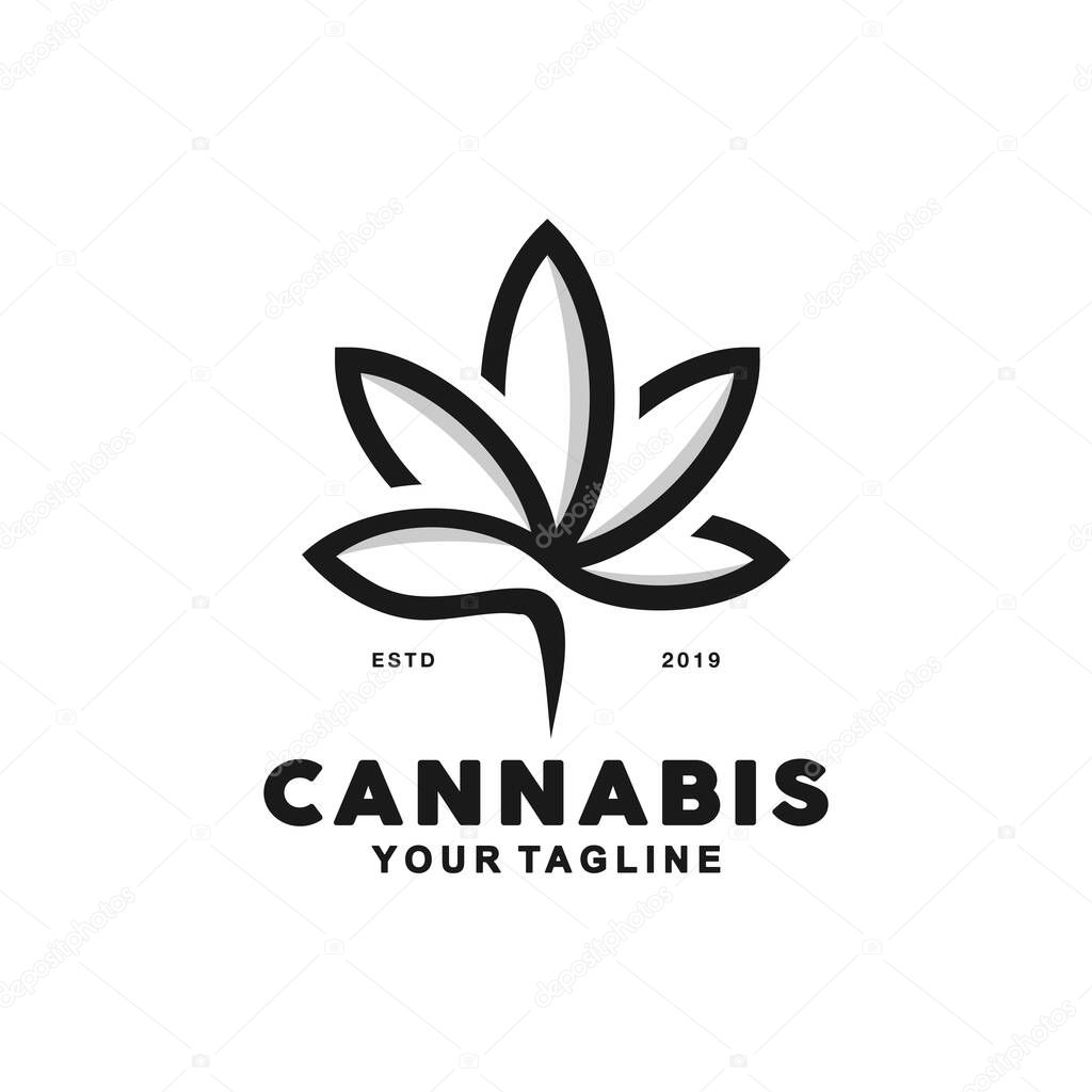 Black and White Cannabis Logo