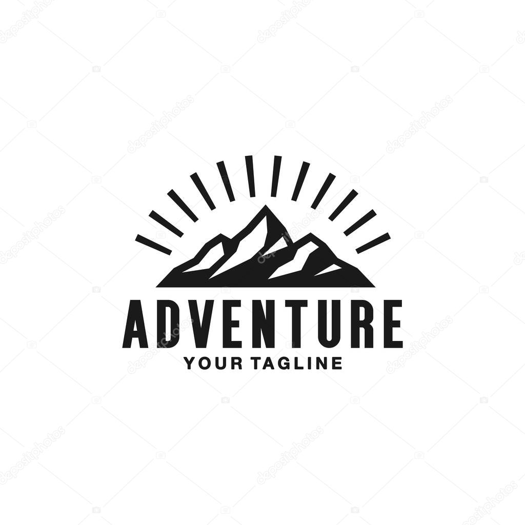 black and white adventure logo