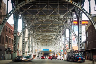 Batı Harlem 'de Riverside Drive Viaduct mimarisi, Yukarı Manhattan, New York, Amerika Birleşik Devletleri (ABD)). 