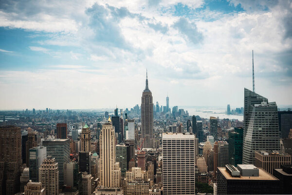 Panoramic view of Manhattan skyline, New York City, United States of America (USA).