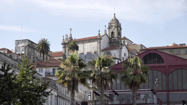 Oporto Binalar Bir Birçok Kilise Bir Demir Eski Pazar Planda — Stok fotoğraf