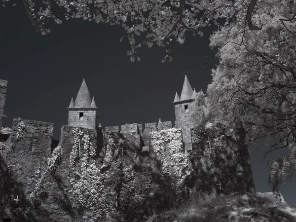 European medieval castle. Used infrared filter.