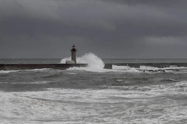 Stock image Douro river mouth before rain and heavy storm