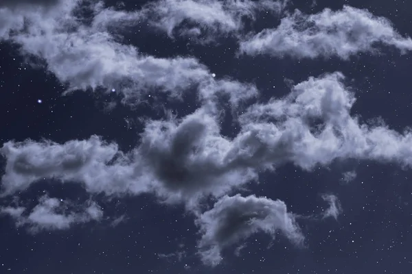 Starry Night Some Strong Clouds — Stock Photo, Image