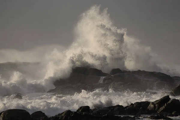 Big Stormy Breaking Waves Late Evening Light — Stock Photo, Image