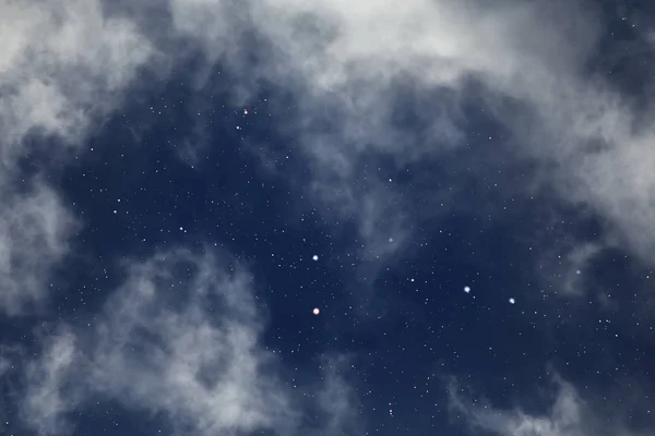 Starry Night Sky Wirh Some Clouds — Stock Photo, Image