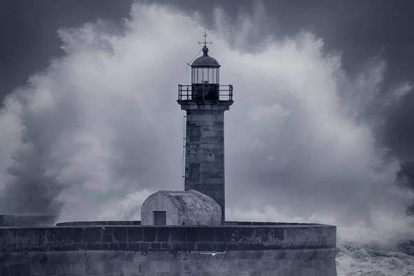 Boca Rio Douro Num Dia Inverno Ver Salpicos Uma Grande — Fotografia de Stock