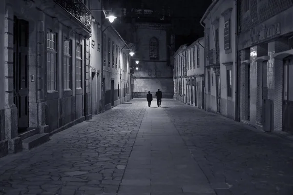 Vieja Calle Braga Por Noche Norte Portugal —  Fotos de Stock