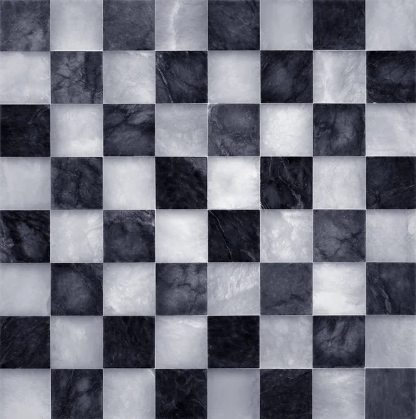 Beautiful Used Marble Chessboard Black White — Stock Photo, Image