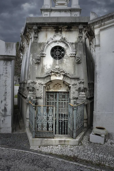 Creepy old cemetery tomb
