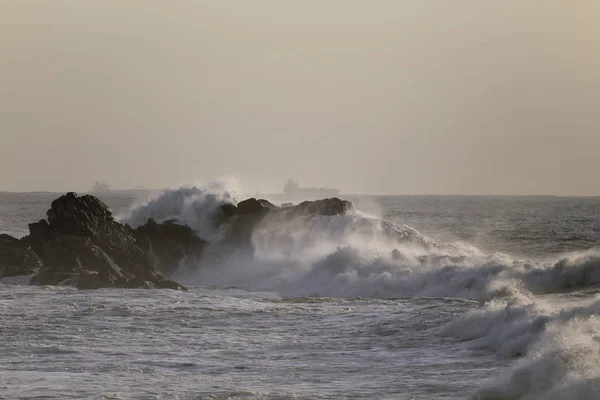 波が崖から — ストック写真