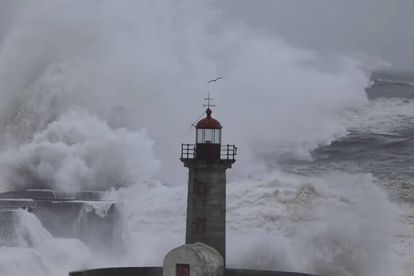 Καταιγίδα στο στόμα του ποταμού Douro — Φωτογραφία Αρχείου