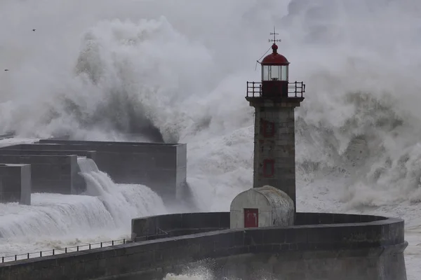 Douro tempestade na foz do rio — Fotografia de Stock