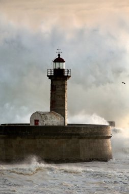 Gün batımında Douro nehrinin üzerinden büyük bir sıçrama ve el sallama.