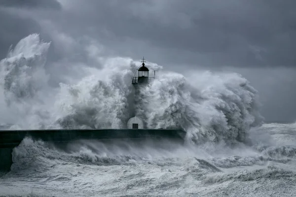 2013年首次大风暴 1月19日 吹入杜洛河港口 风速达到140 150公里 — 图库照片