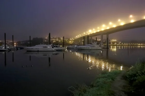 Uma Das Várias Marinas Rio Douro Noite Norte Portugal — Fotografia de Stock