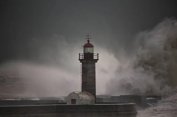 Tormenta Oscura Desembocadura Del Río Duero —  Fotos de Stock