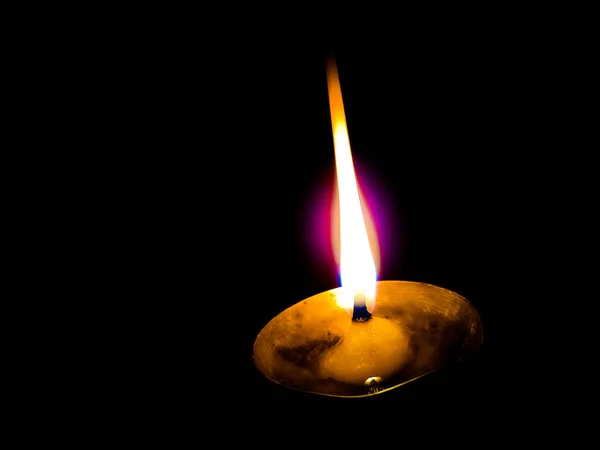 Lampada Diya Fatta Mano Accesa Durante Celebrazione Del Diwali — Foto Stock