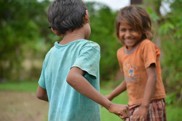 Tikamgarh Madhya Pradesh India July 2020 Young Children Smiling Having — Stock Photo, Image