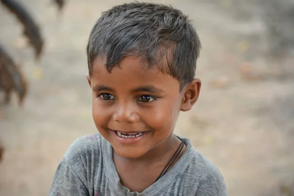 Tikamgarh Madhya Pradesh India Septiembre 2020 Retrato Niño Indio Identificado — Foto de Stock