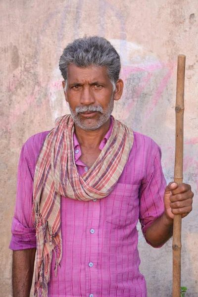 Tikamgarh Madhya Pradesh India September 2020 Porträtt Oidentifierad Indisk Man — Stockfoto