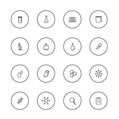 Bilim ve laboratuvar simgeleri vektör