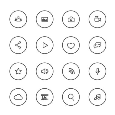 Sosyal Ortam Simgeleri Vektörü