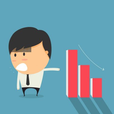 İşadamları hisse senetleri düşüyor. karikatür kavram vektörü.