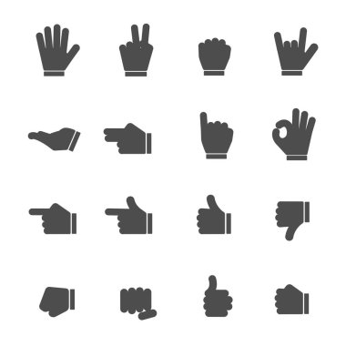 Eller siyah simgeler 