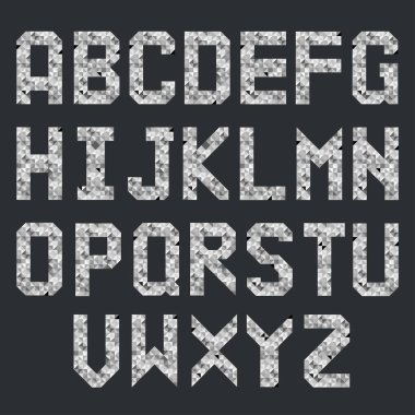 Elmas soyut ile alfabe seti , vektör illüstrasyon