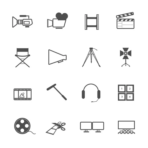 Herramienta de filmación iconos vector de película — Archivo Imágenes Vectoriales