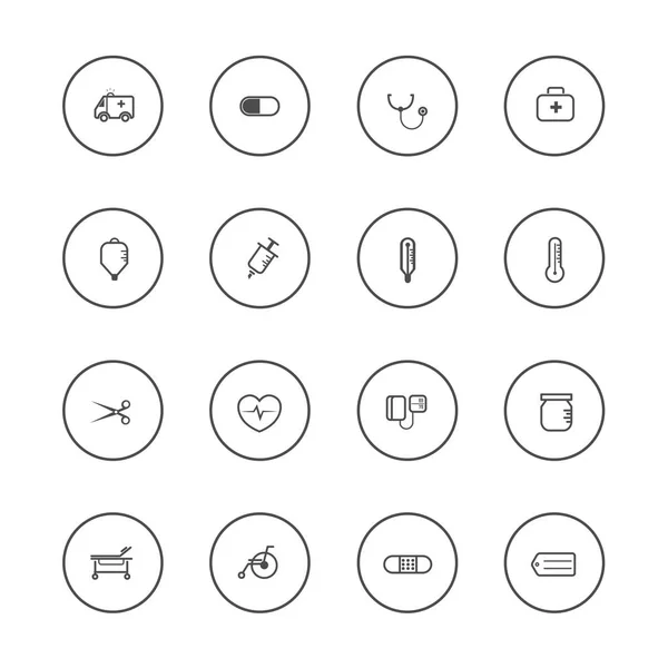 의료용 아이콘 세트. 벡터 일러스트 — 스톡 벡터