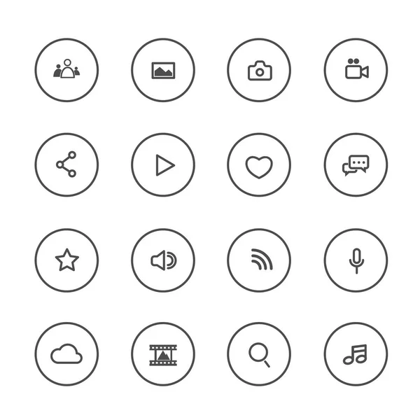 Социальные медиа Icons Vector — стоковый вектор